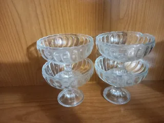 Set de 4 copas de cristal tallado