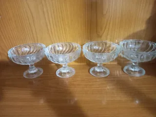 Set de 4 copas de cristal tallado