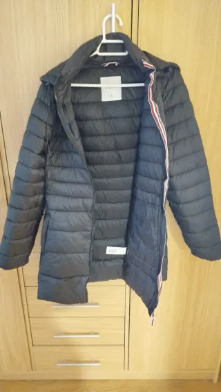 abrigo acolchado mujer negro