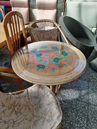 JUEGO 2 SILLAS Y MESA RATAN