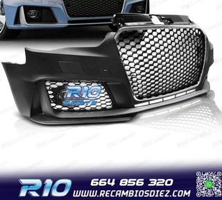 PARAGOLPES DELANTERO AUDI A3 8V 12-16 LOOK RS3 CROMO NEGRO