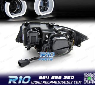 FAROS BMW E90 E91 05-08 OJOS ANGEL 3D FONDO NEGRO
