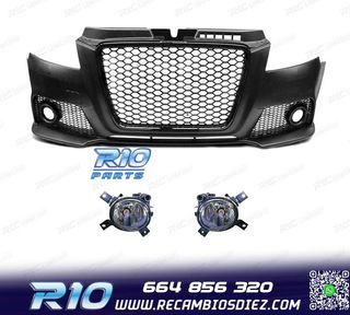 PARAGOLPES DELANTERO AUDI A3 8P 08-12 LOOK RS3 NEGRO CON FAR