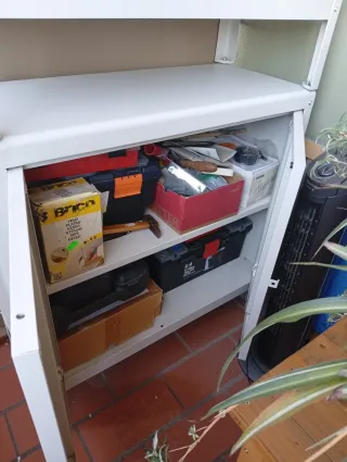 Armario Estantería Terraza Gris Metal