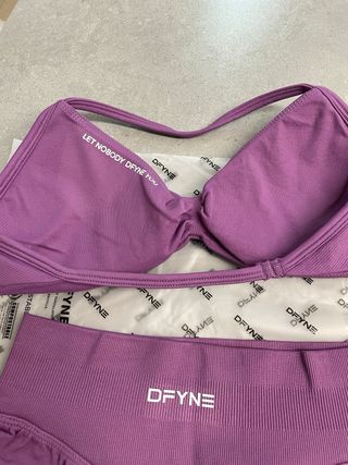 Conjunto DFYNE Top y Shorts Morado Talla S