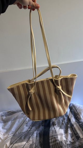 Bolso Tote Rafia Salvador Bachiller Beige