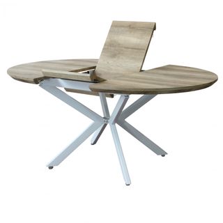 Tavolo Rotondo Allungabile 120/160Cm Gambe Metallo