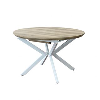 Tavolo Rotondo Allungabile 120/160Cm Gambe Metallo