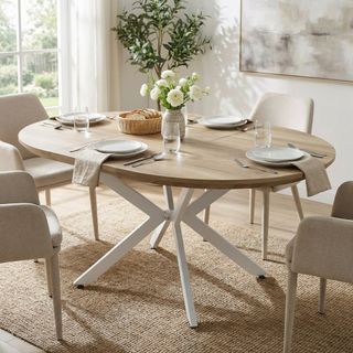 Tavolo Rotondo Allungabile 120/160Cm Gambe Metallo