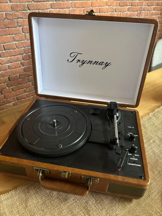 Tocadiscos Trinnay Marrón y Negro