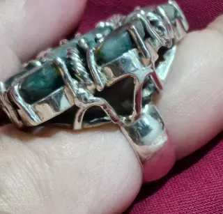 Anillo Plata 925 Esmeraldas Naturales