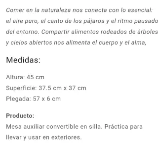 Mesa auxiliar blanca plegable