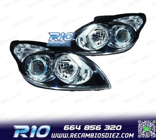 FAROS PARA HYUNDAI I30 07-12 FONDO NEGRO CON MOTOR