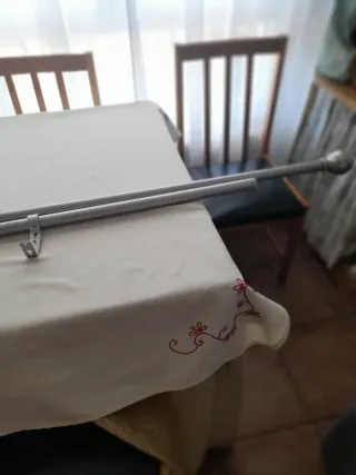 Barra de cortina doble plateada