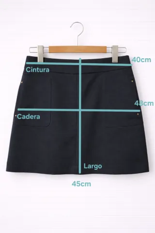 Falda mini H&M negra Talla 42