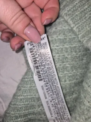 Cardigan largo punto Zara verde claro