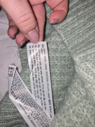 Cardigan largo punto Zara verde claro