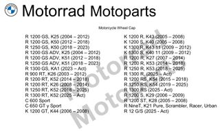 Cardán + tapa buje + tapones válvula motos BMW