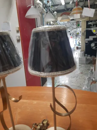 Coppia lumi paralumi neri e oro