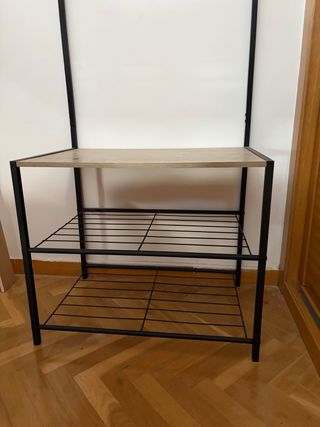 Perchero Zapatero Metálico y Madera