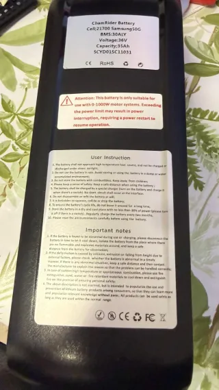 Batería bici eléctrica ChamRider