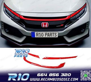 MOLDURAS HONDA CIVIC 16-20 LOOK TYPE R ROJO