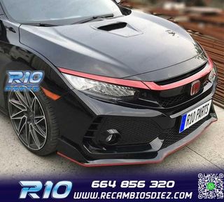 MOLDURAS HONDA CIVIC 16-20 LOOK TYPE R ROJO