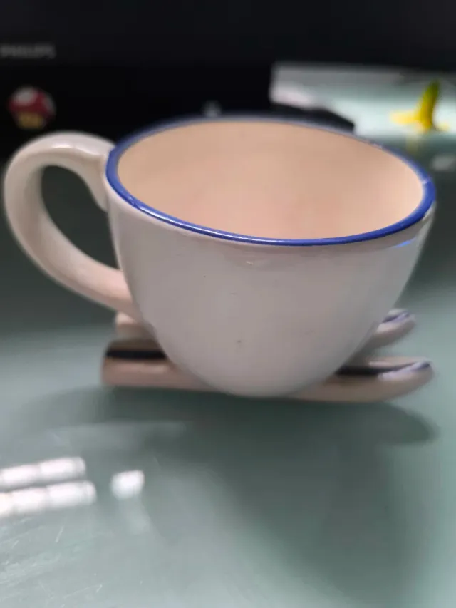 Taza cerámica Barèges esquís artesanía Francia