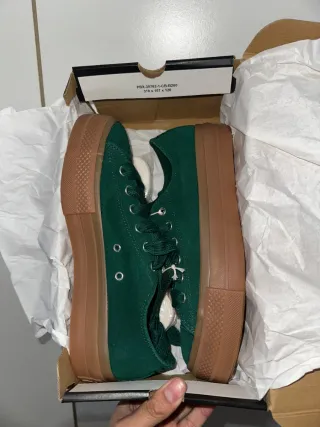 Converse Ctas Lift Ox Verde/Marrone