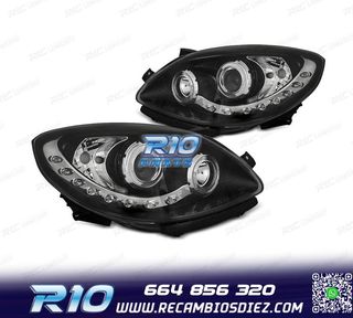 FAROS RENAULT TWINGO 07-11 LUZ DIURNA LED FONDO NEGRO
