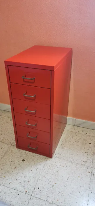 Cajonera Metálica Roja Ikea 6 Cajones