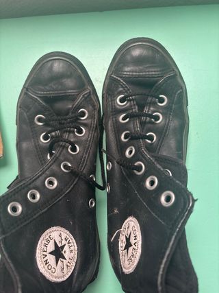 Converse All Star Negras Piel Talla 36