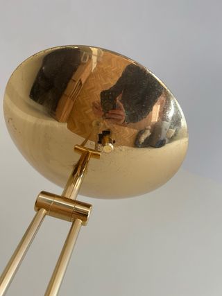 Lámpara de pie dorada regulable