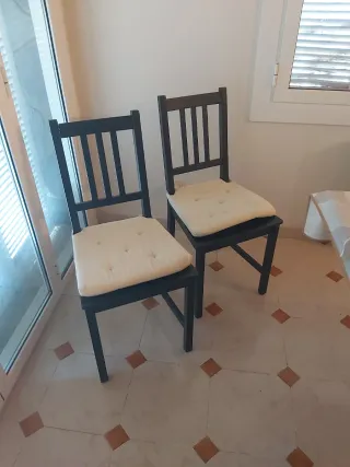 Sillas Ikea madera y tela