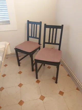 Sillas Ikea madera y tela