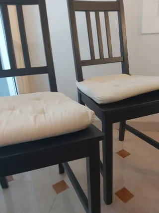 Sillas Ikea madera y tela