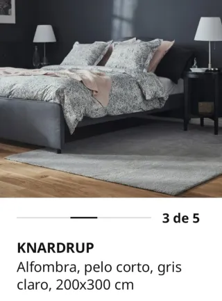 Alfombra KNARDRUP Ikea gris 200x300 cm