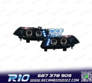 FAROS RENAULT MEGANE 02-05 OJOS ANGEL + LED FONDO NEGRO