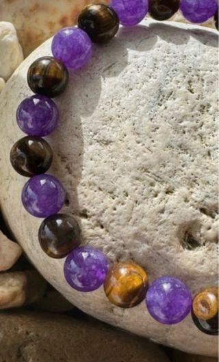 Bracciale Ametista e Occhio di Tigre 7 Chakra