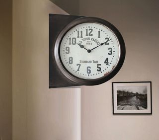 Orologio Parete Bifacciale Stazione Vintage Ferro