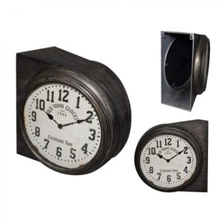Orologio Parete Bifacciale Stazione Vintage Ferro