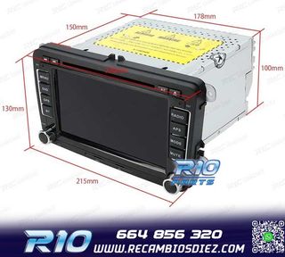 RADIO GPS ANDROID 13 PARA VOLKSWAGEN VW SEAT SKODA TOURAN 7"