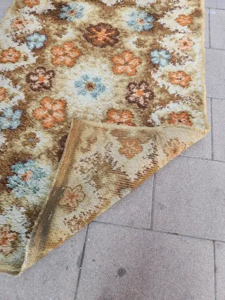 Alfombra Lana Pelo Largo 203x140cm vintage
