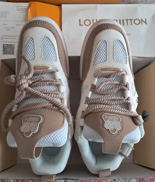 Louıs Vuıtton Scarpe Uomo 43 Marrone/Beige/Bianco
