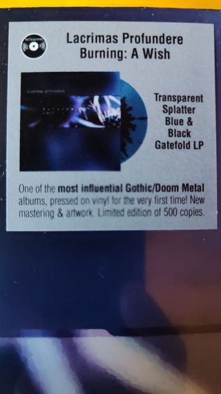 LACRIMAS PROFUNDERE - Burning: A Wish LP, Vinilo B