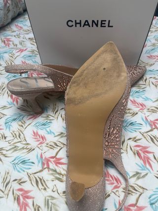 Sandalias Tacon Bajo Doradas Rosadas