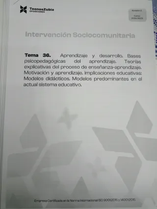 Temario de oposiciones (Educación infantil)
