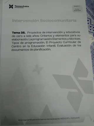 Temario de oposiciones (Educación infantil)