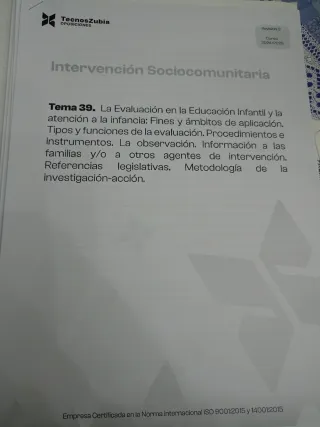 Temario de oposiciones (Educación infantil)