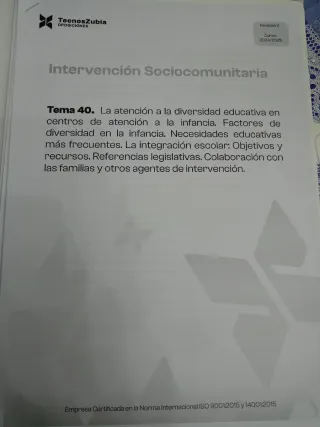 Temario de oposiciones (Educación infantil)